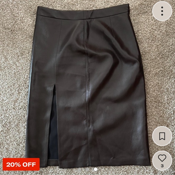 Mocha brown Wilfred Midi Skirt in from Aritzia (soft, faux leather material) - Picture 3 of 3